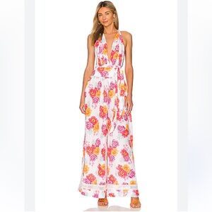 NWT Revolve x Agua Bendita Printed V-Neck Jumpsuit